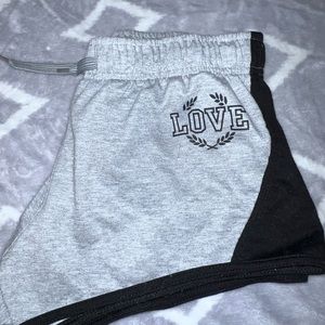 Grey and black shorts